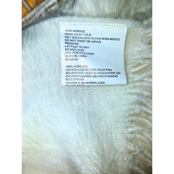 White Faux Fur Fringe Scarf - Picture 3 of 3